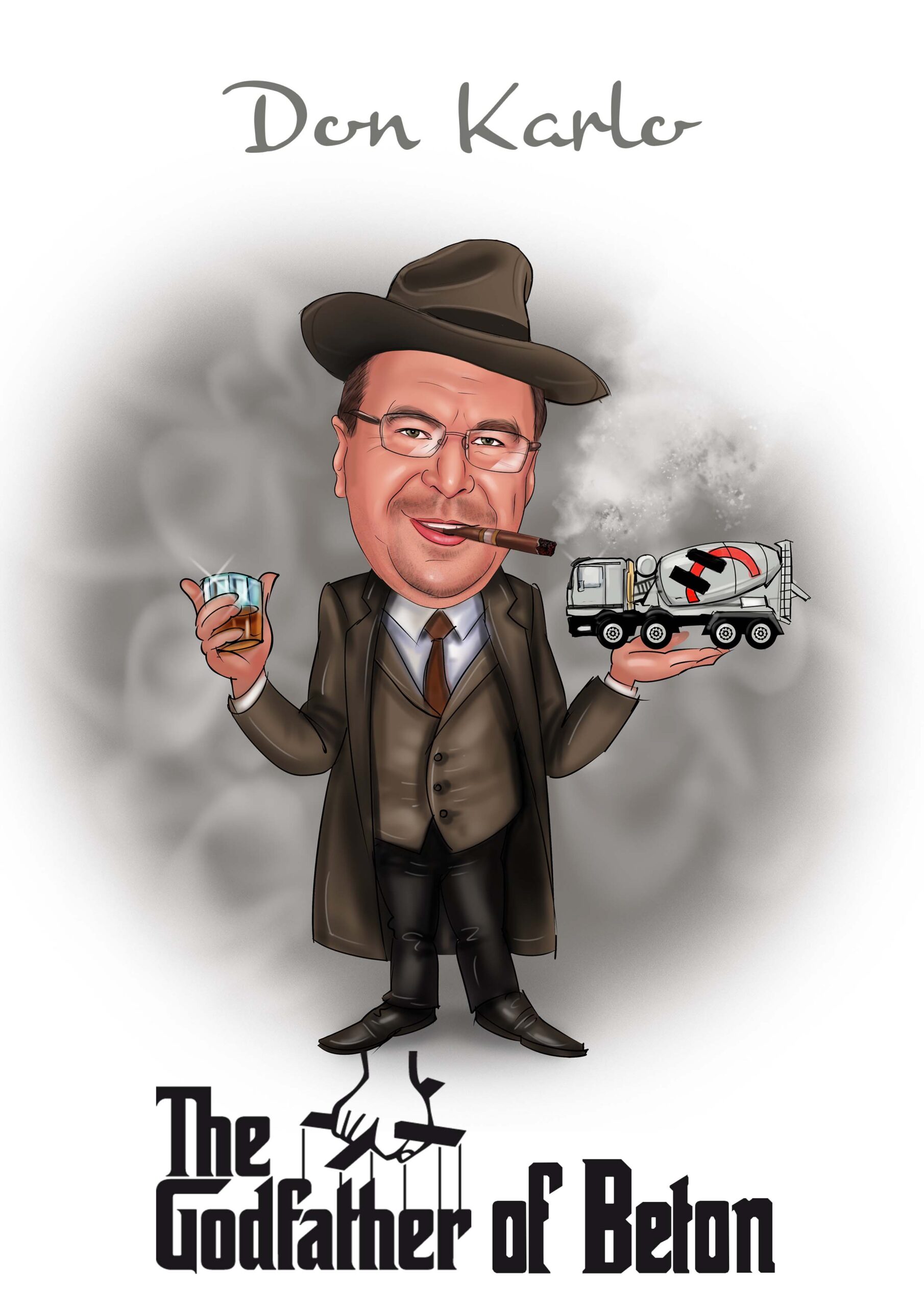 Karikatur Don Karlo — The Godfather of Beton